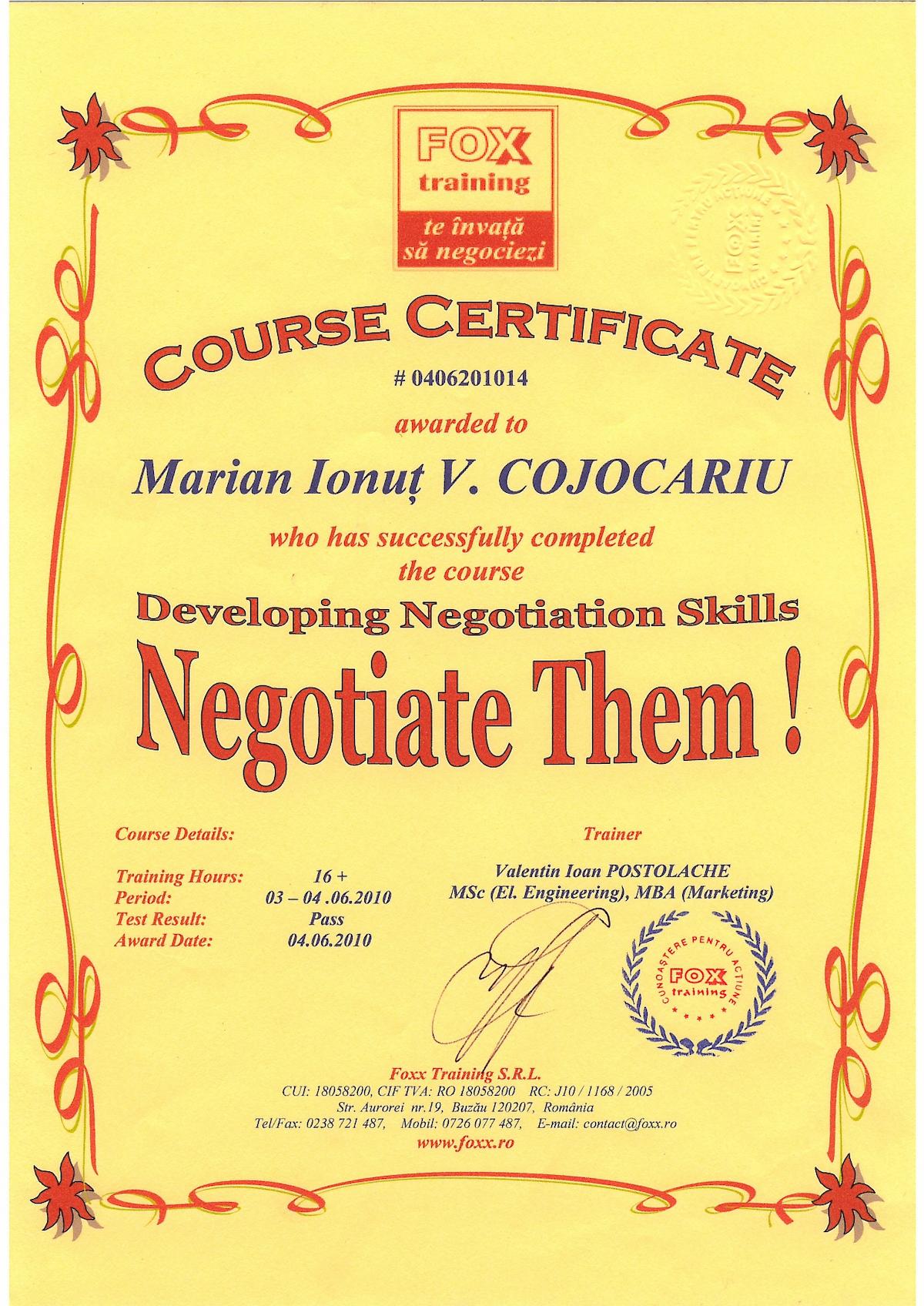 Curs Negociere